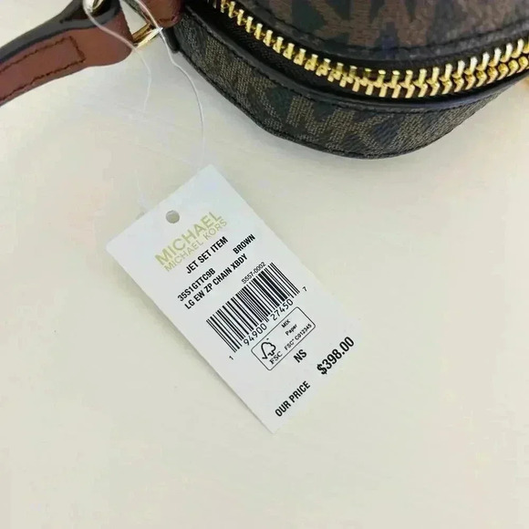 Michael kors purse Jet Set Large East/West Zip Chain crossbody bag brown - Picture 7 of 10